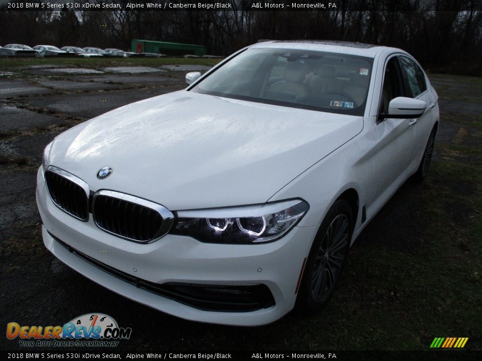 2018 BMW 5 Series 530i xDrive Sedan Alpine White / Canberra Beige/Black Photo #11