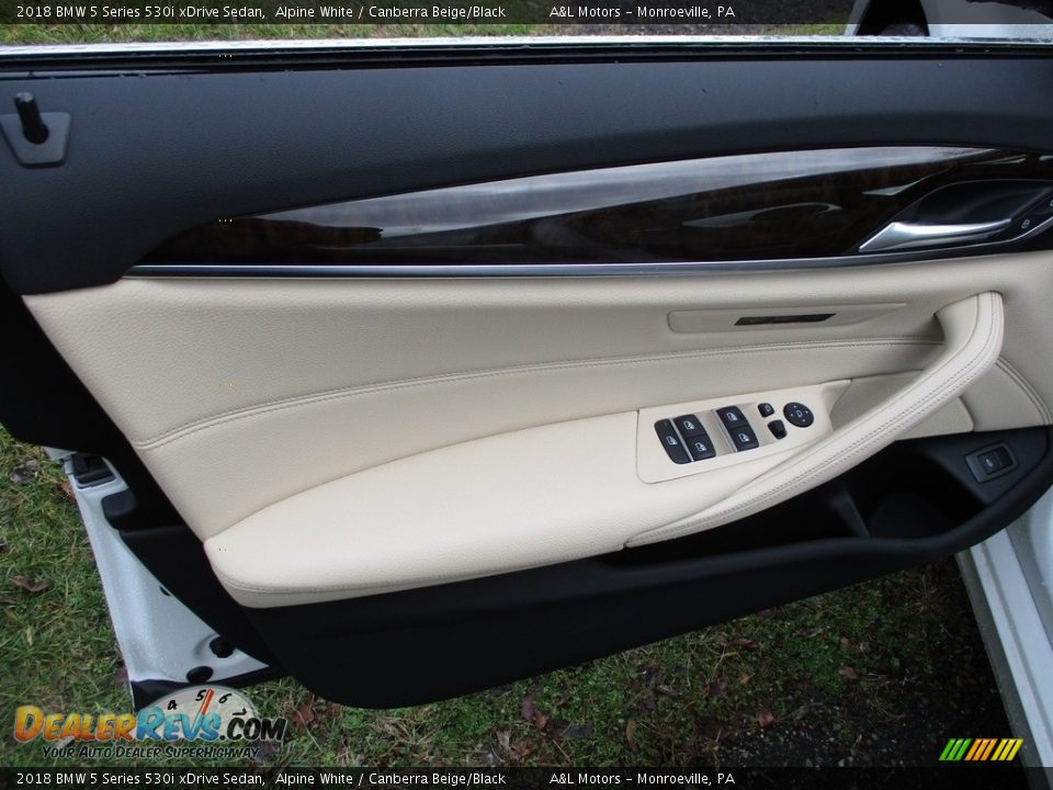 2018 BMW 5 Series 530i xDrive Sedan Alpine White / Canberra Beige/Black Photo #13