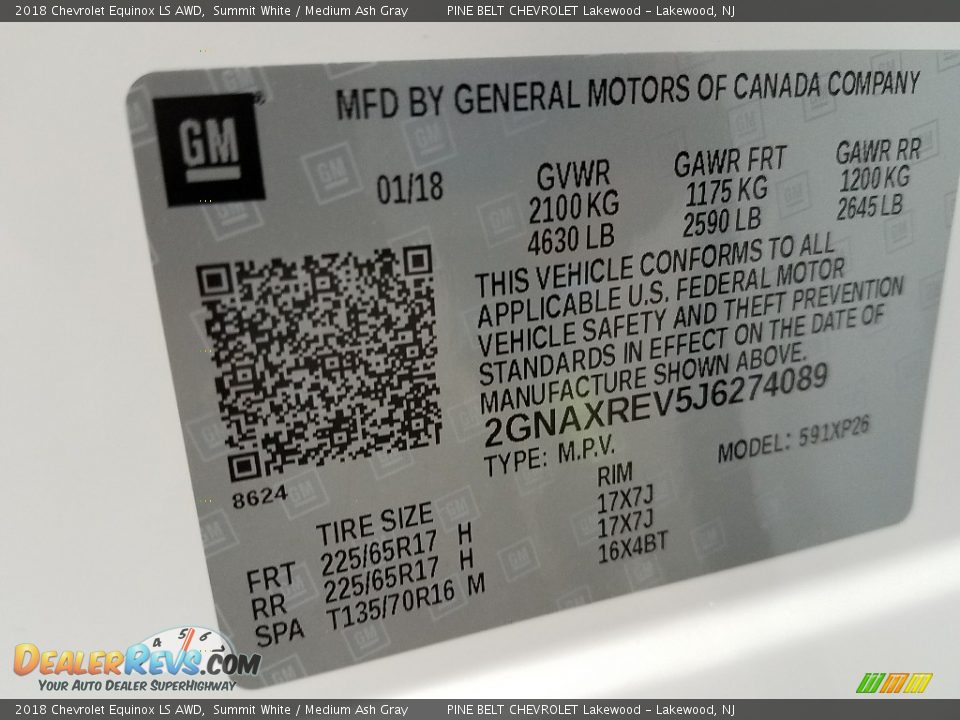 2018 Chevrolet Equinox LS AWD Summit White / Medium Ash Gray Photo #9