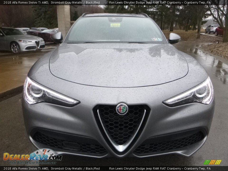 2018 Alfa Romeo Stelvio Ti AWD Stromboli Gray Metallic / Black/Red Photo #11