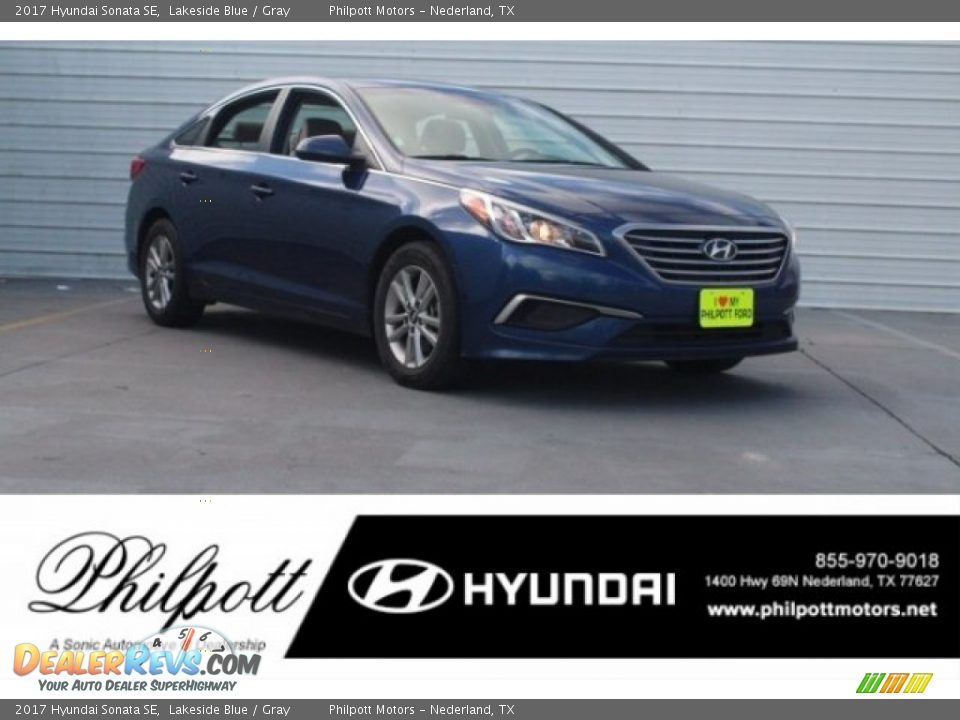 2017 Hyundai Sonata SE Lakeside Blue / Gray Photo #1