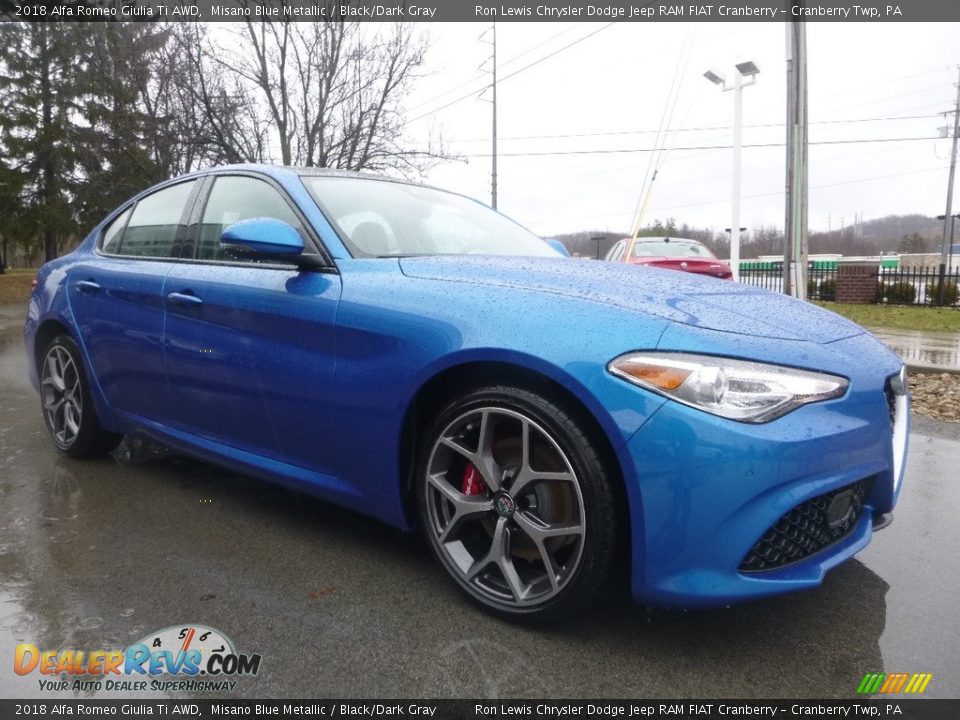 2018 Alfa Romeo Giulia Ti AWD Misano Blue Metallic / Black/Dark Gray Photo #11