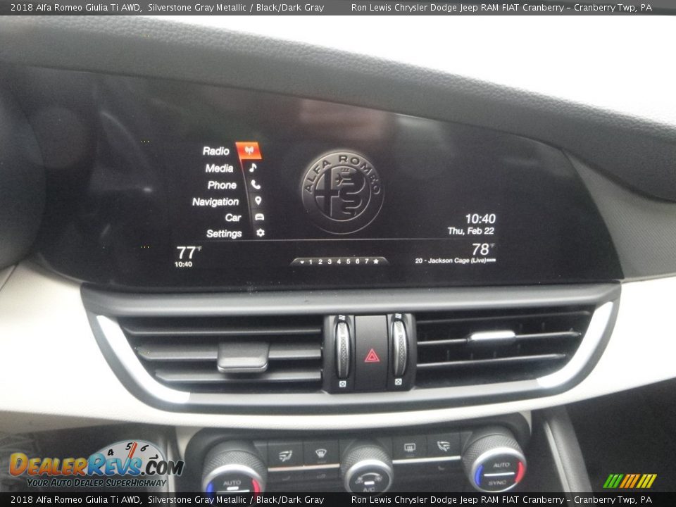 2018 Alfa Romeo Giulia Ti AWD Silverstone Gray Metallic / Black/Dark Gray Photo #22