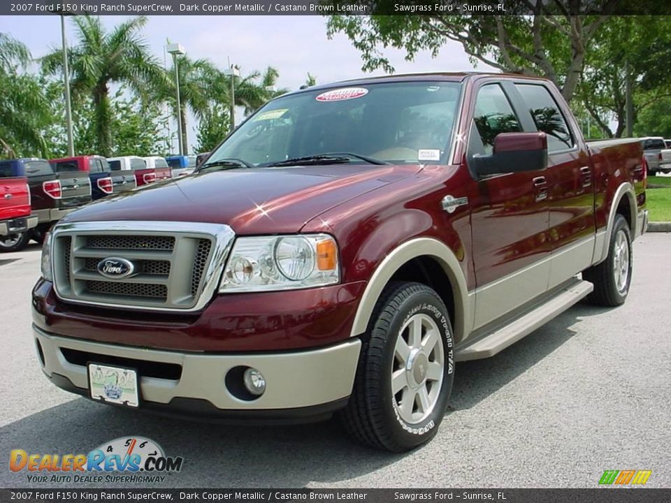 2007 Ford F150 King Ranch SuperCrew Dark Copper Metallic / Castano Brown Leather Photo #7