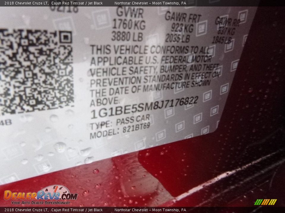 2018 Chevrolet Cruze LT Cajun Red Tintcoat / Jet Black Photo #17