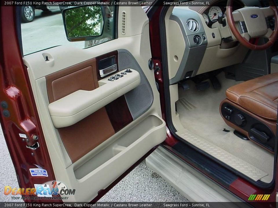 2007 Ford F150 King Ranch SuperCrew Dark Copper Metallic / Castano Brown Leather Photo #9