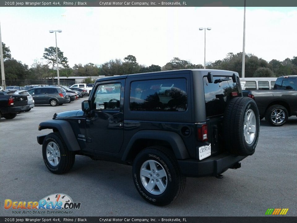 2018 Jeep Wrangler Sport 4x4 Rhino / Black Photo #3