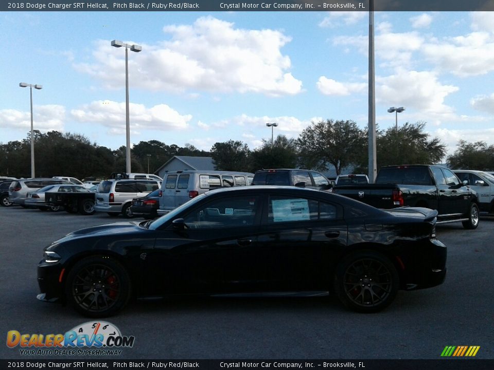 2018 Dodge Charger SRT Hellcat Pitch Black / Ruby Red/Black Photo #2