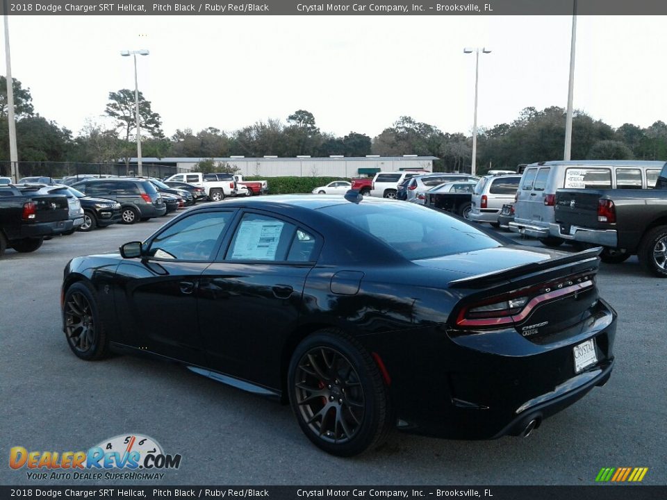 2018 Dodge Charger SRT Hellcat Pitch Black / Ruby Red/Black Photo #3