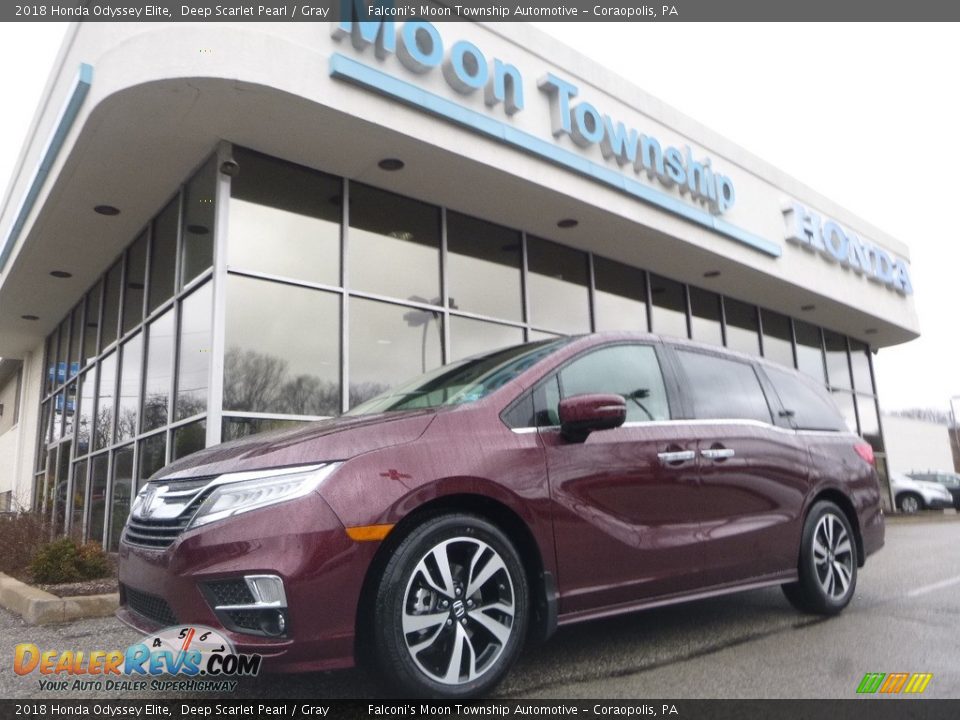 2018 Honda Odyssey Elite Deep Scarlet Pearl / Gray Photo #1