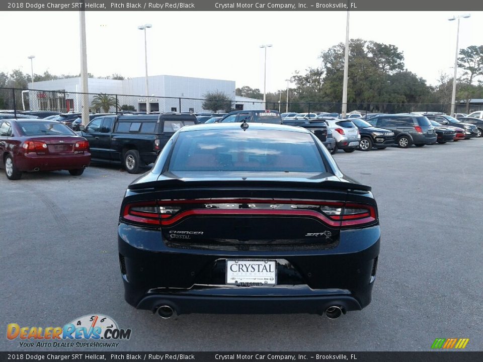 2018 Dodge Charger SRT Hellcat Pitch Black / Ruby Red/Black Photo #4