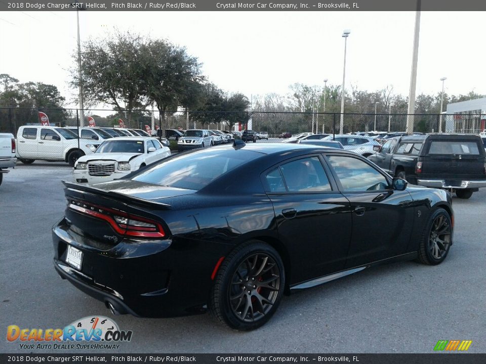 2018 Dodge Charger SRT Hellcat Pitch Black / Ruby Red/Black Photo #5