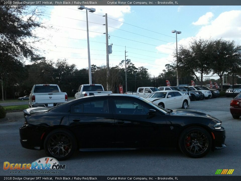 2018 Dodge Charger SRT Hellcat Pitch Black / Ruby Red/Black Photo #6