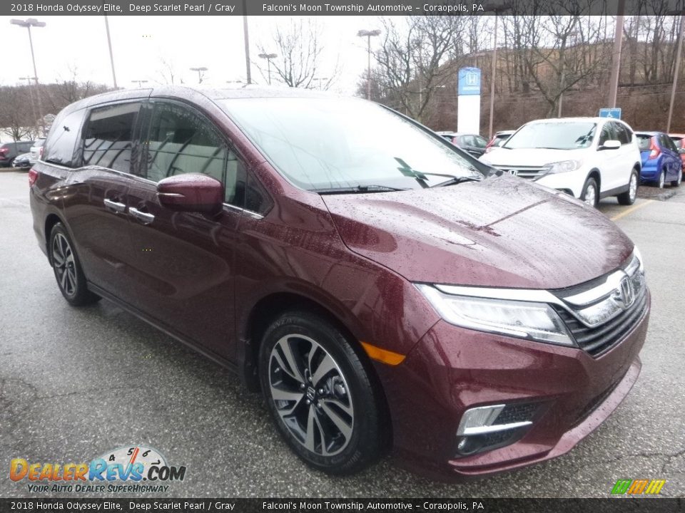 2018 Honda Odyssey Elite Deep Scarlet Pearl / Gray Photo #5