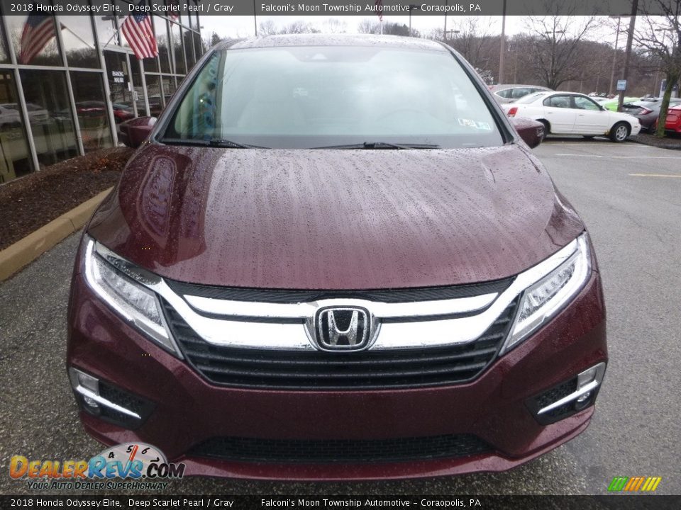2018 Honda Odyssey Elite Deep Scarlet Pearl / Gray Photo #6