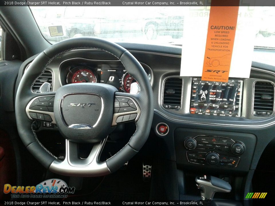 2018 Dodge Charger SRT Hellcat Pitch Black / Ruby Red/Black Photo #13