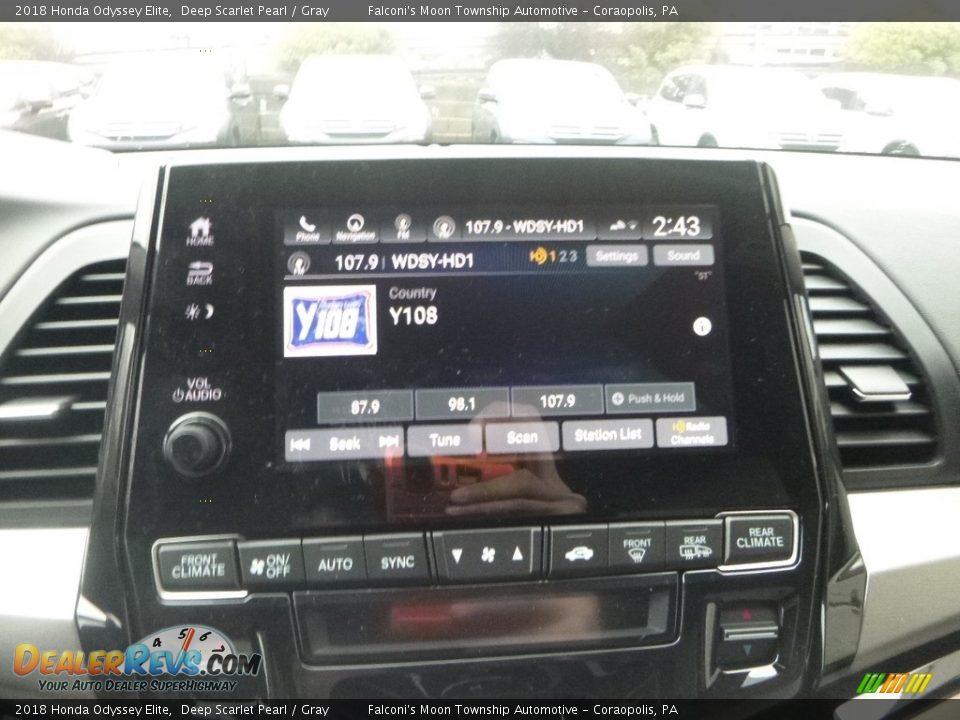 2018 Honda Odyssey Elite Deep Scarlet Pearl / Gray Photo #13