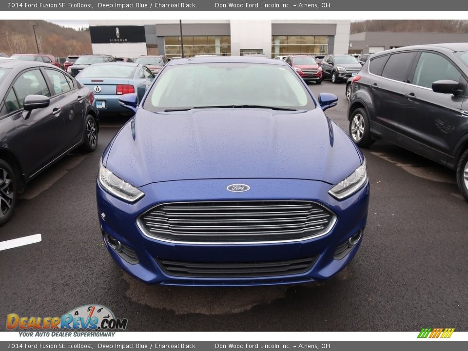 2014 Ford Fusion SE EcoBoost Deep Impact Blue / Charcoal Black Photo #2
