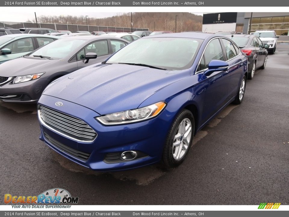 2014 Ford Fusion SE EcoBoost Deep Impact Blue / Charcoal Black Photo #3