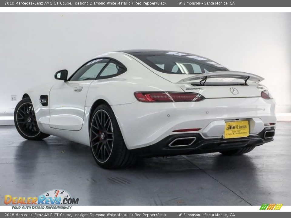 2018 Mercedes-Benz AMG GT Coupe designo Diamond White Metallic / Red Pepper/Black Photo #10