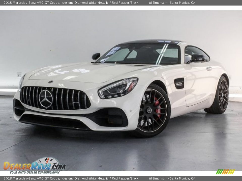2018 Mercedes-Benz AMG GT Coupe designo Diamond White Metallic / Red Pepper/Black Photo #12