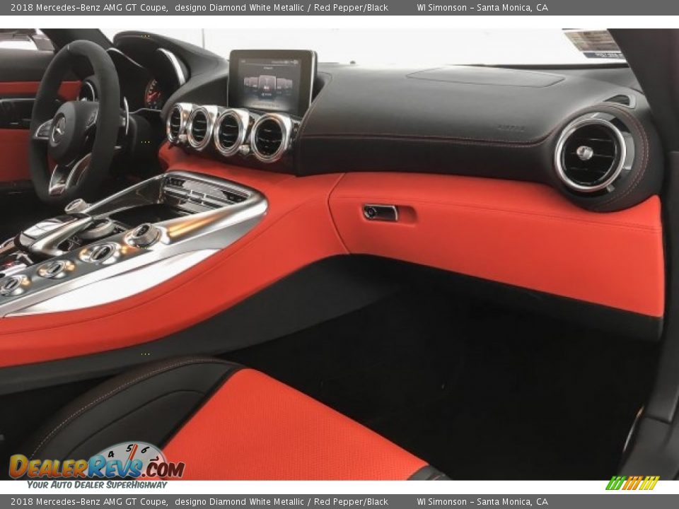 2018 Mercedes-Benz AMG GT Coupe designo Diamond White Metallic / Red Pepper/Black Photo #14