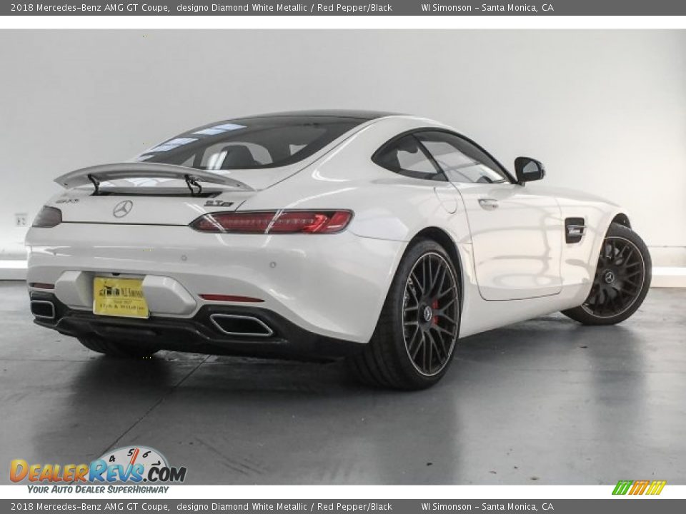 2018 Mercedes-Benz AMG GT Coupe designo Diamond White Metallic / Red Pepper/Black Photo #16