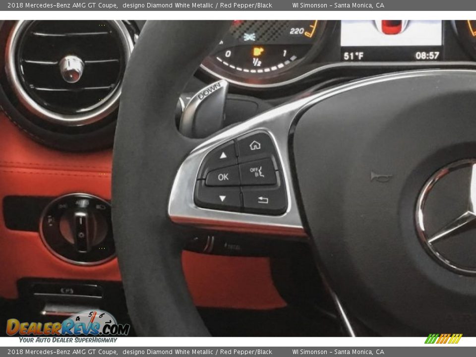 2018 Mercedes-Benz AMG GT Coupe designo Diamond White Metallic / Red Pepper/Black Photo #17