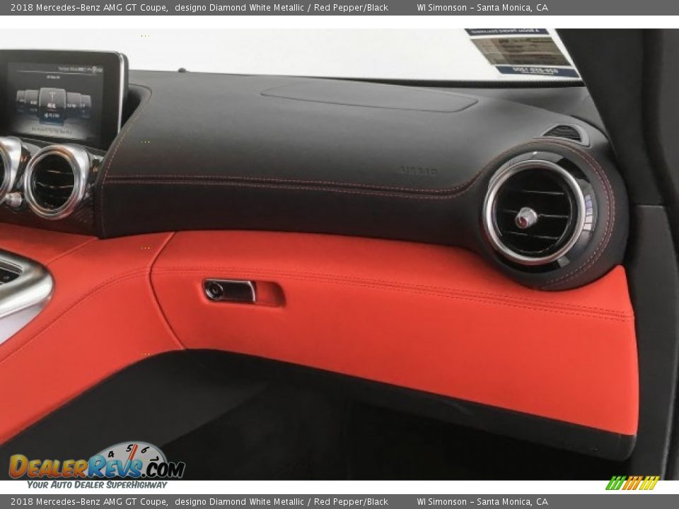 2018 Mercedes-Benz AMG GT Coupe designo Diamond White Metallic / Red Pepper/Black Photo #26