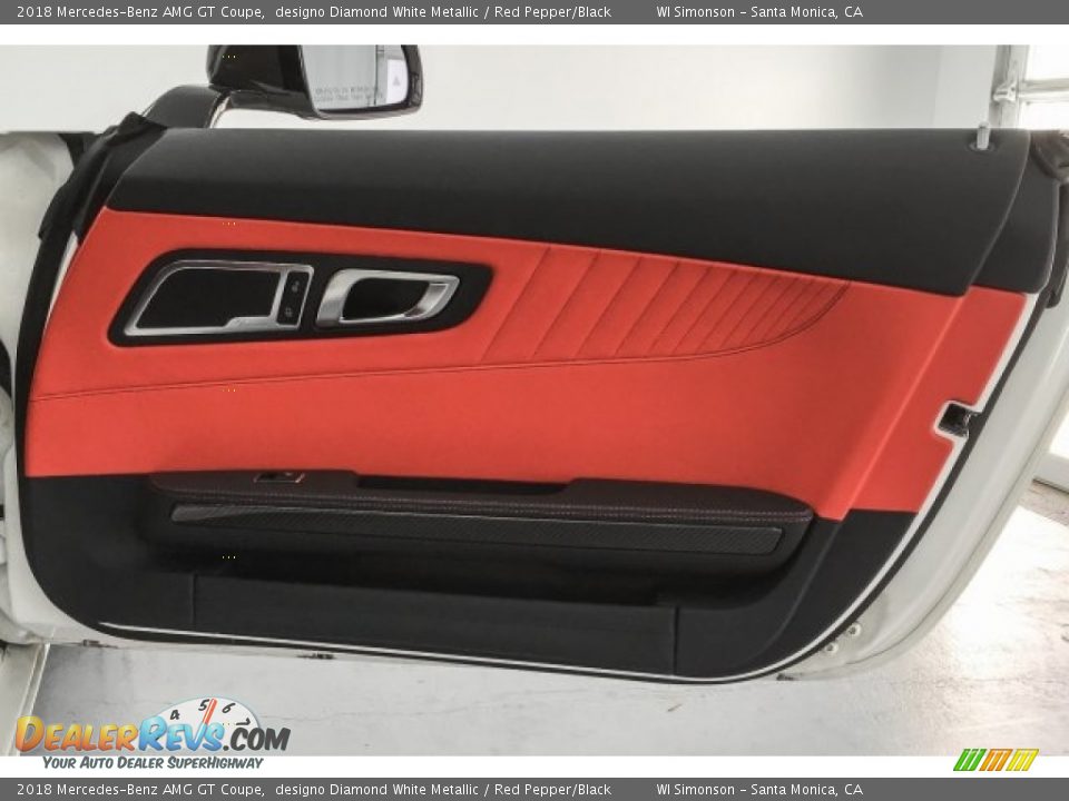 2018 Mercedes-Benz AMG GT Coupe designo Diamond White Metallic / Red Pepper/Black Photo #29
