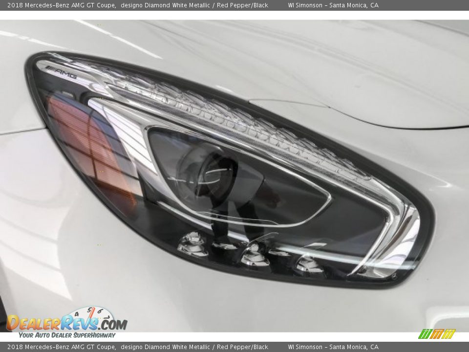 2018 Mercedes-Benz AMG GT Coupe designo Diamond White Metallic / Red Pepper/Black Photo #31