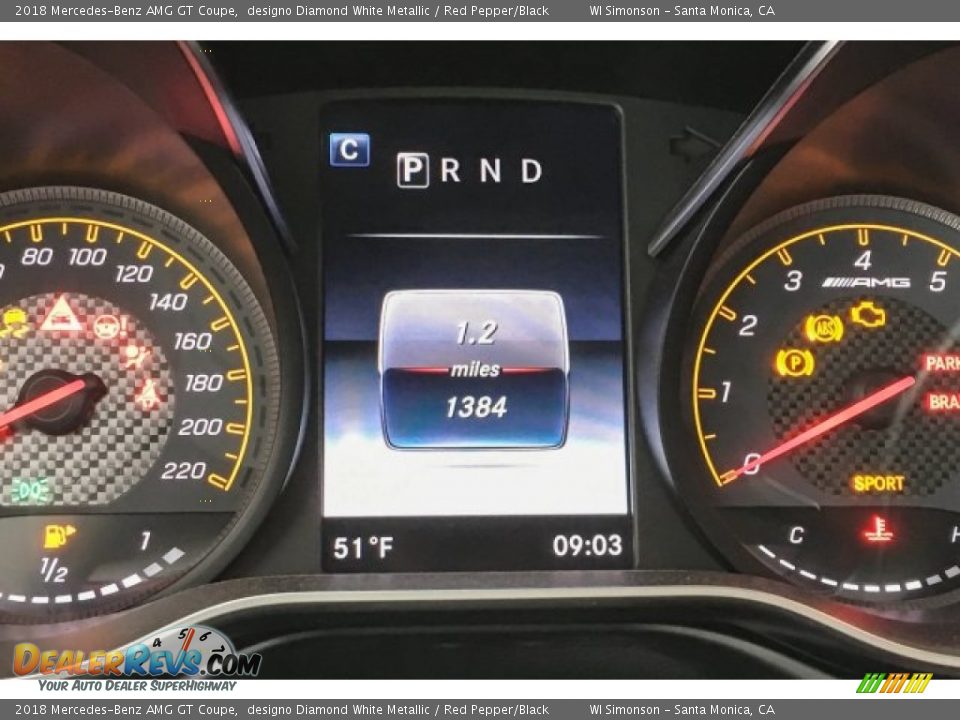 2018 Mercedes-Benz AMG GT Coupe designo Diamond White Metallic / Red Pepper/Black Photo #33