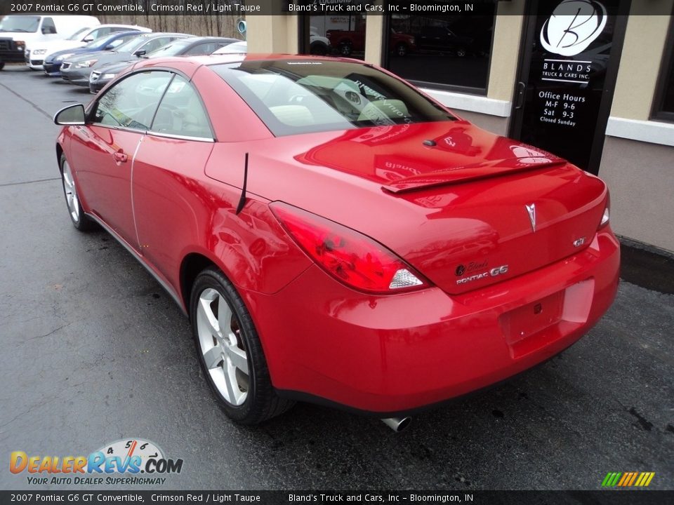 2007 Pontiac G6 GT Convertible Crimson Red / Light Taupe Photo #4