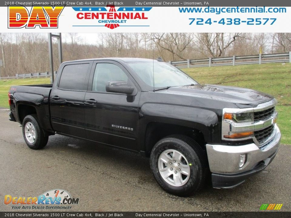 2018 Chevrolet Silverado 1500 LT Crew Cab 4x4 Black / Jet Black Photo #1