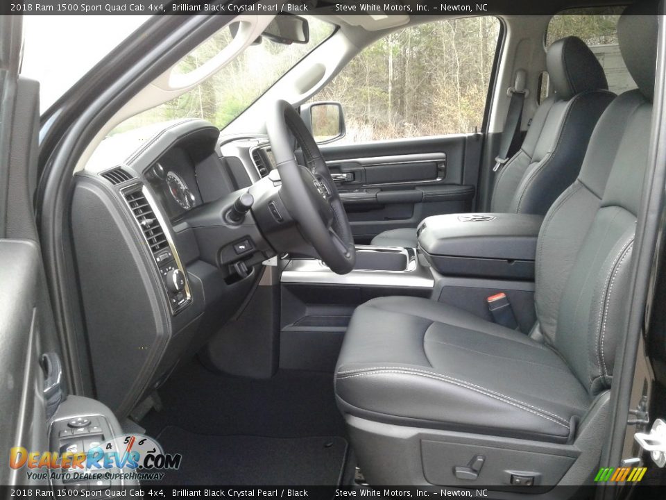 Black Interior - 2018 Ram 1500 Sport Quad Cab 4x4 Photo #10