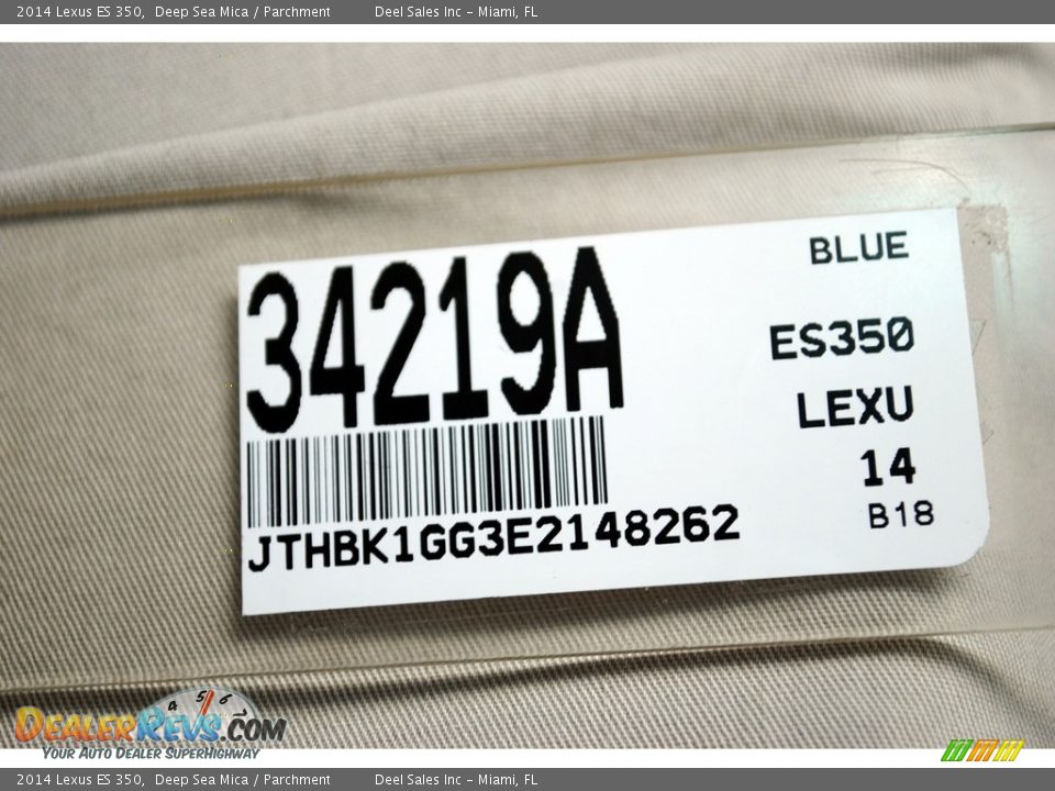 2014 Lexus ES 350 Deep Sea Mica / Parchment Photo #20
