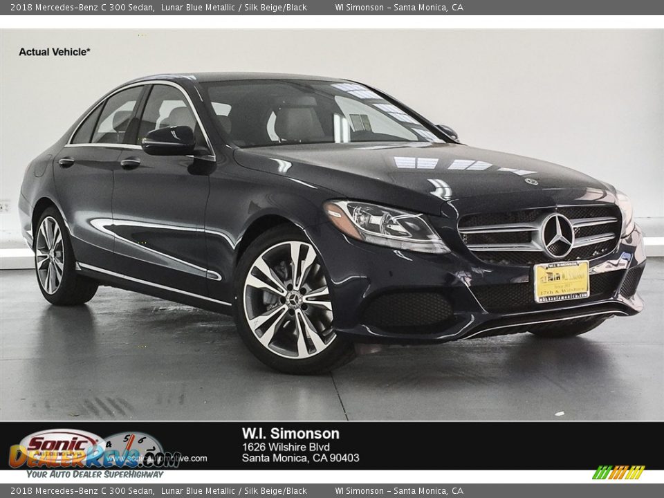 2018 Mercedes-Benz C 300 Sedan Lunar Blue Metallic / Silk Beige/Black Photo #1