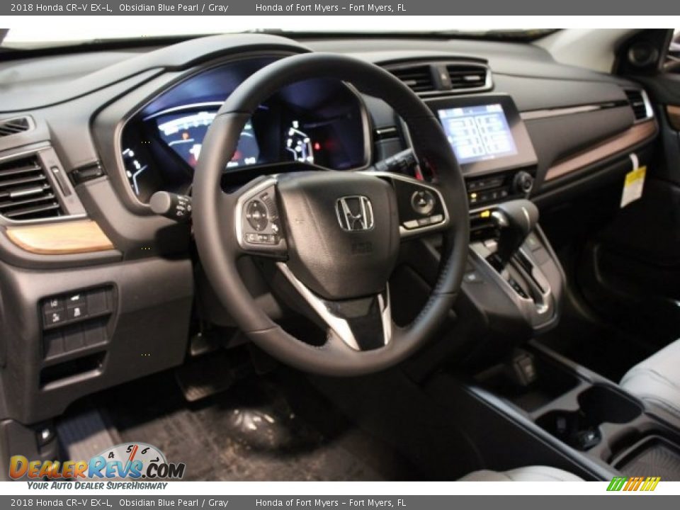 2018 Honda CR-V EX-L Obsidian Blue Pearl / Gray Photo #13