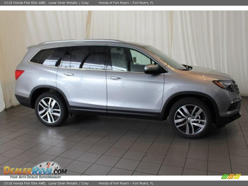 2018 Honda Pilot Elite AWD Lunar Silver Metallic / Gray Photo #3