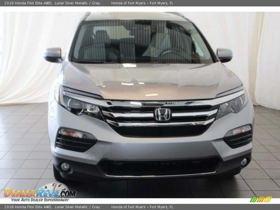 2018 Honda Pilot Elite AWD Lunar Silver Metallic / Gray Photo #4