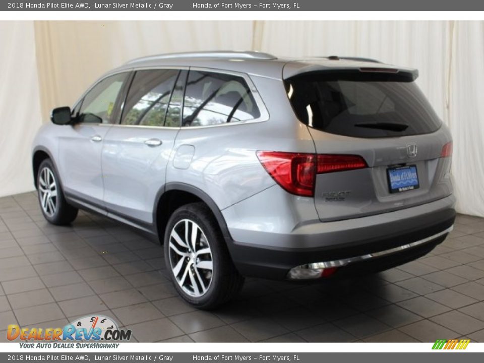 2018 Honda Pilot Elite AWD Lunar Silver Metallic / Gray Photo #7