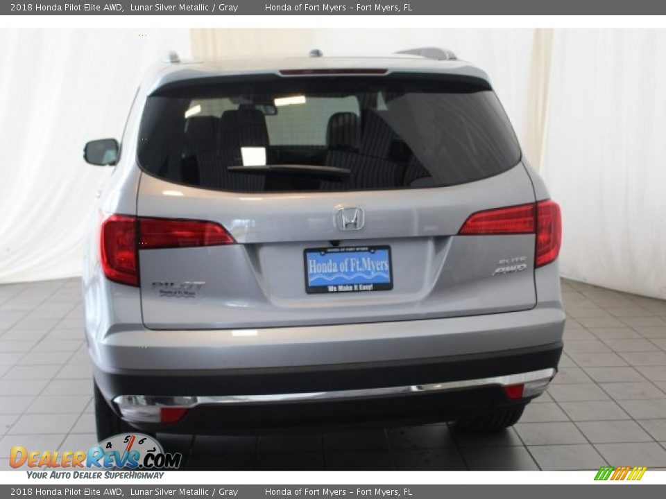 2018 Honda Pilot Elite AWD Lunar Silver Metallic / Gray Photo #8