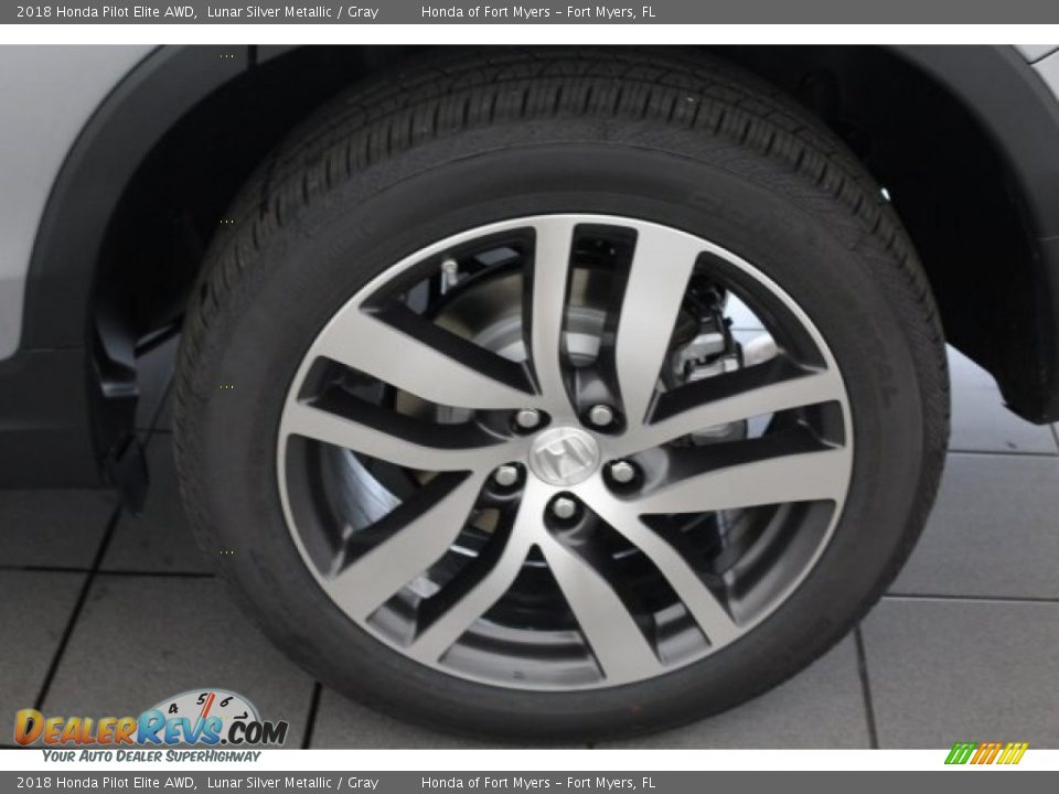 2018 Honda Pilot Elite AWD Lunar Silver Metallic / Gray Photo #13