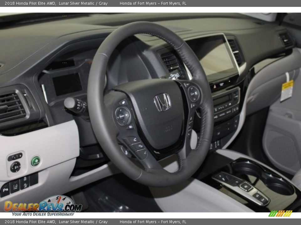 2018 Honda Pilot Elite AWD Lunar Silver Metallic / Gray Photo #19