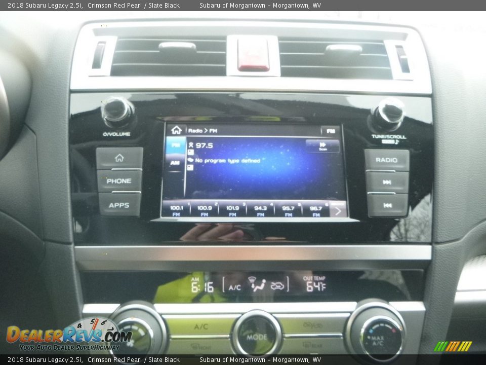 2018 Subaru Legacy 2.5i Crimson Red Pearl / Slate Black Photo #16