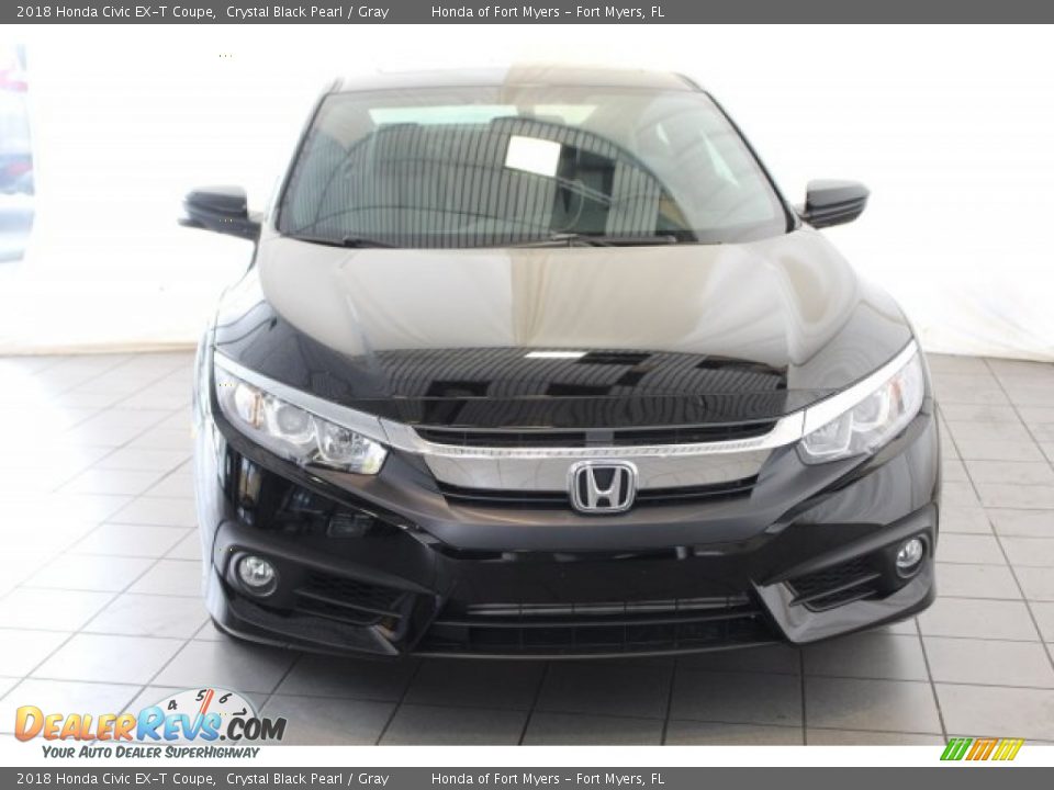 2018 Honda Civic EX-T Coupe Crystal Black Pearl / Gray Photo #4