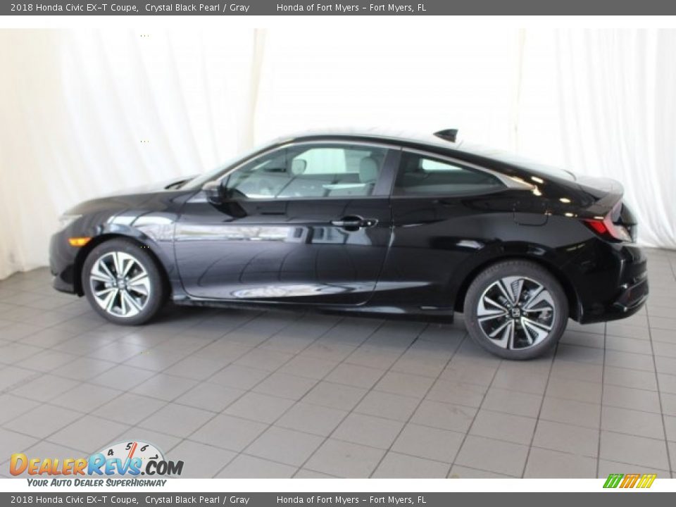 2018 Honda Civic EX-T Coupe Crystal Black Pearl / Gray Photo #5