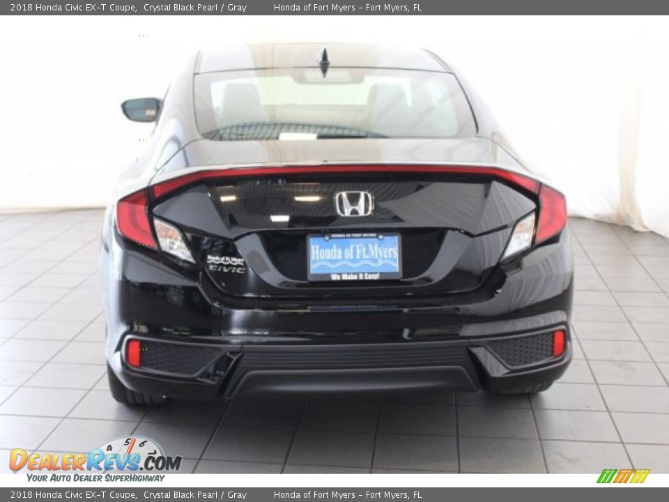 2018 Honda Civic EX-T Coupe Crystal Black Pearl / Gray Photo #8