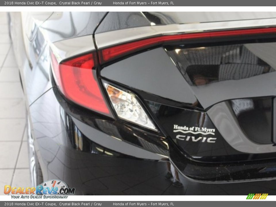 2018 Honda Civic EX-T Coupe Crystal Black Pearl / Gray Photo #9