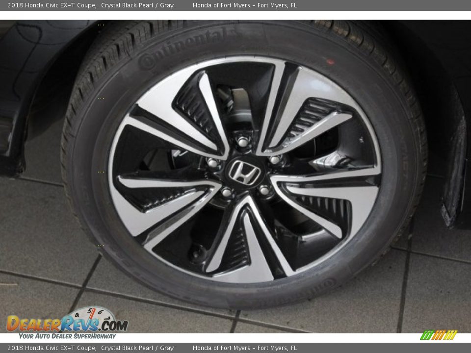 2018 Honda Civic EX-T Coupe Crystal Black Pearl / Gray Photo #11
